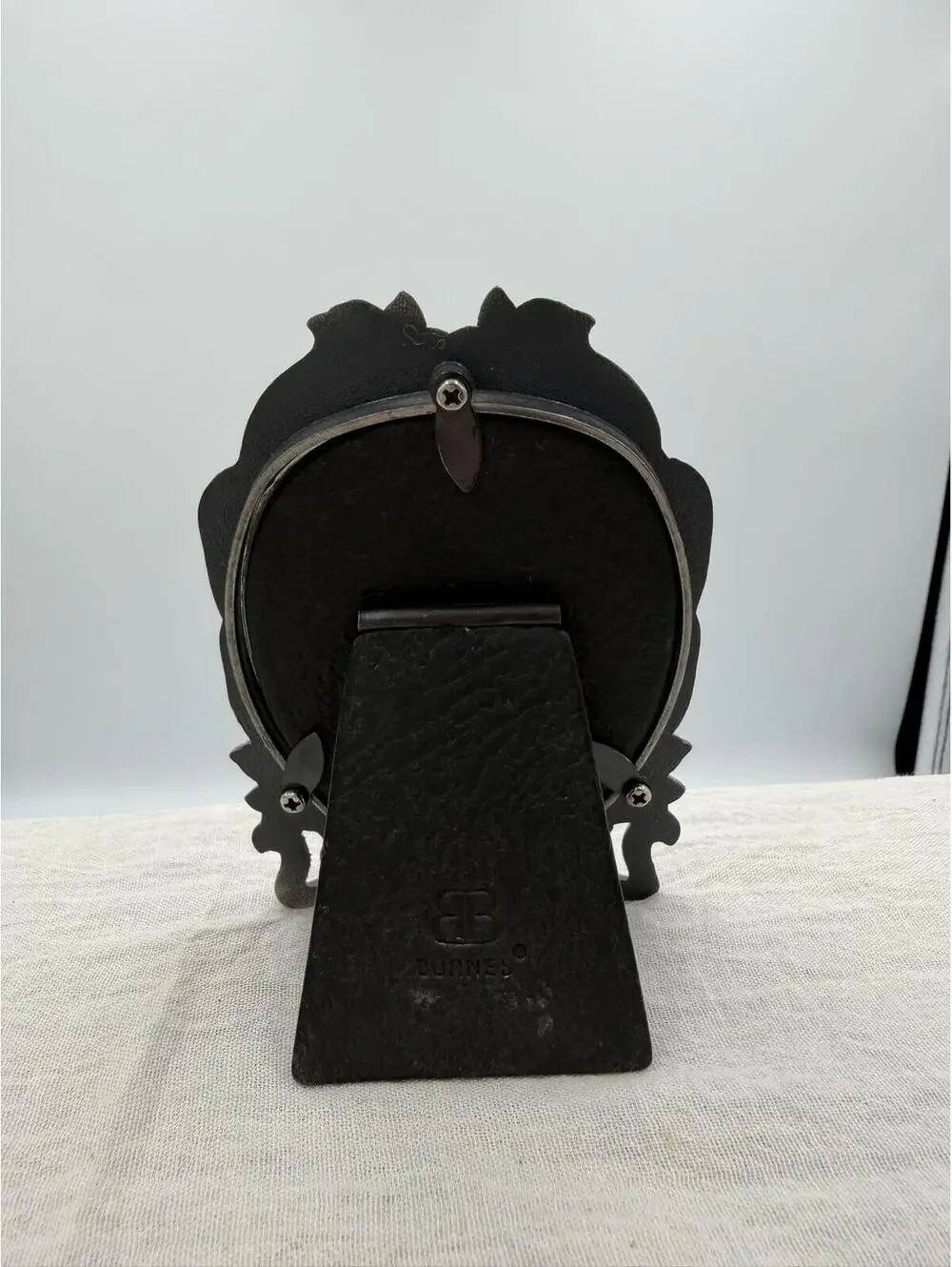 Vintage Burnes Pewter Floral Picture Frame Heart